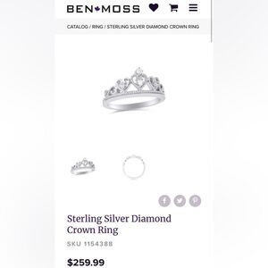 Ben Moss crown ring silver diamond